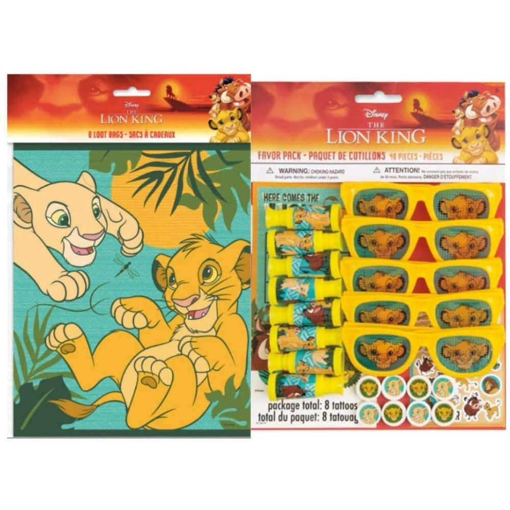 Lion Children's Birthday Party Goody Bags and 48 pc Party Favor Pack for 8 Guest